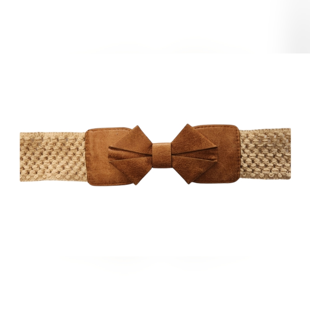 Leather & Crochet Belt